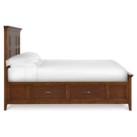 Twin Panel Bed with Two Storage Rails